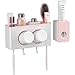 Produktbild GreenAppoint Zahnbürstenhalter an der Wand befestigten Keinen Drill Hanging Zähne Bürstenhalter Adhesive Zahnbürsten Organizer Wash-Box mit Cup for Liebhaber