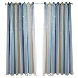 Las modernas cortinas opacas de tul con corte de estrella serán un complemento funcional y moderno para tu hogar.
