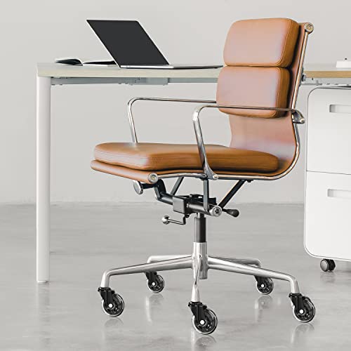 Office Chair Caster Wheels Set Of 5 Heavy Duty & Safe For All Floors Including Hardwood 3" Rubber Replacement For Desk Floor Mats(Black) #TOP6