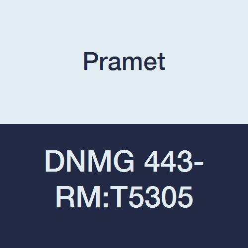 DNMG 443-RM:T5305 Carbide Cast Iron (K10) Indexable Turning Insert, Negative, Semi Roughing-Roughing 0.047" Radius, CVD, 55 Degree Diamond, Black (Pack of 10)