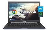 Asus 14'' Chromebook (Latest Model), Intel Celeron Dual Core Processor, 4GB RAM, 32GB eMMC Military-