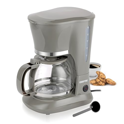 GEEPAS 1.5L Filter Coffee Machine | 800W Coffee Maker for Instant Coffee, Espresso, Macchiato & More | Boil-Dry Protection, Anti-Drip Function, Automatic Turn-Off Feature