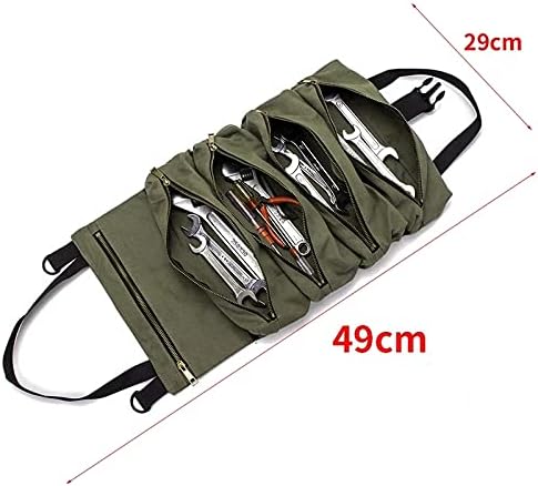 Roll Tool Roll Multi-Purpose Tool Roll Up Bag Wrench Roll Pouch Hanging Tool Zipper Carrier Tote