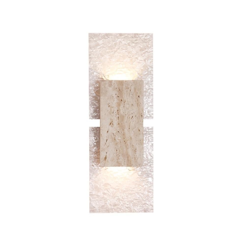 LUOYAOB Travertine Wall Sconce Acrylic Wall Light Modern Up Down Wall Light Fixture Natural Stone Textured Panel G9 Wall Lamp for Bedroom Living Room Hallway Entryway