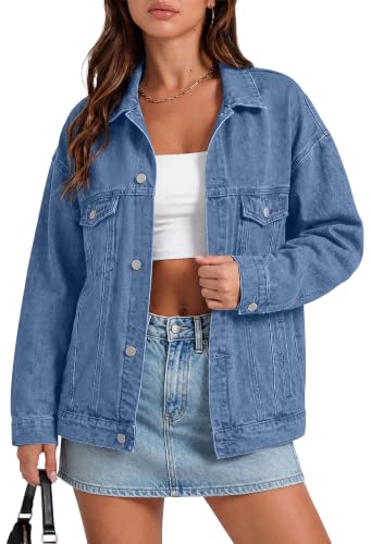 Sipaya Denim Jean Jacket Women Fashion Boyfriend Style Coat Blue