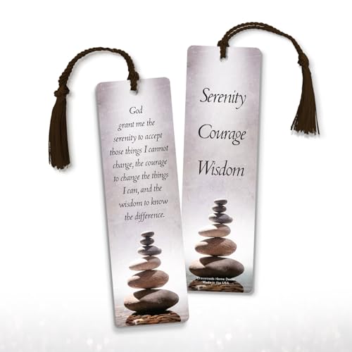 Serenity Prayer Bookmarks with Tassels 12 Pack, Inspirational Recovery Encouragement Gift, Christian Prayer Bookmark Set for Support Groups, Sobriety Encouragement, Life Change Inspiration