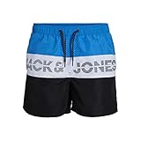 badeshorts blau gestreift Badeshorts für Jungen der dänischen Marke JACK & JONES JUNIOR