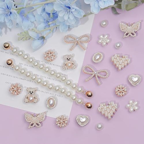 YQ-BEST Lot de 24 breloques en strass pour chaussures - Accessoire pour femme et fille - Motif ourson mignon - Fleur – vue 6