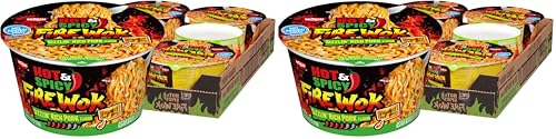 Image of Nissin Hot & Spicy Fire Wok,Sizzlin' Rich Pork,4.37 Ounce,(Pack of 12)