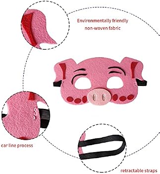 Lot De 5 Masques Animaux En Feutre OIXEYA – Ours, Paon, Hibou, Cerf, Panda – Pour Déguisement, Carnaval, Anniversaire