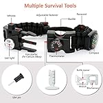 20 in 1 Survival Paracord Bracelet Adjustable Gear Kit with SOS LED Light, Fire Starter, Bigger Compass, Survival Whistle, Perfect for Camping, Hiking, Fishing - Image 2