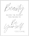 Coco Chanel Inspirational "Beauty Begins" Typography Word Wall Art - 11x14 UNFRAMED Print - Makes a Great Gift for Lovers of Minimalist, Fashion, Motivational Decor.