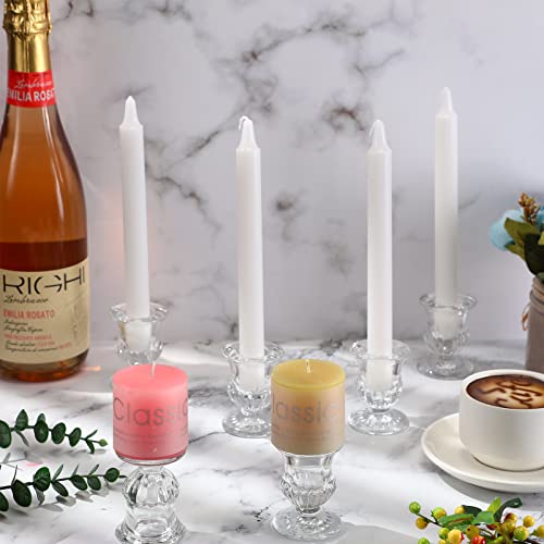 Glass Taper Candle Holders For Candlesticks 2.5 Inches High Modern Ritual Clear Candlestick Holders For Christmas Wedding Festival Dinning Table Decoration (Transparent, 18 Packs) #TOP6