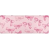 Cute Bows Large Mouse Pad 27.5″x11.8″ Non-Slip Rubber Desk Mat Waterproof Gaming Keyboard Mat with Stitched Edges Deskpad for Office Home PC Laptop
