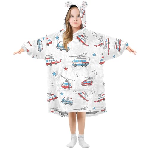 Couverture à capuche pour enfants fini le froid hivernal avec cette polaire chaude motif avion