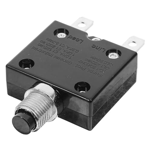 Zerodeko Disjoncteur Thermique à Bouton Poussoir 15a 125-250v Ac 50v Dc en Fer Réarmement Manuel pour Protection Fiable du Moteur Générateur