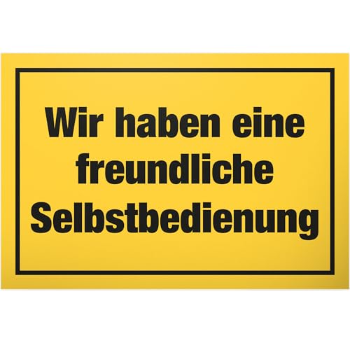 DankeDir! Selbstbedienung - 30 x 20 cm Schild - Gaststätten Deko Kneipen Geschenk Gastronomie - Wanddeko Bar Dekoration lustiger Spruch Türschild Restaurant Deko Spruchschild