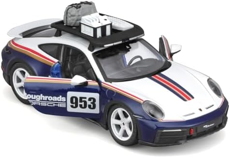 Bburago - 1/24 Racing - 2023 Porsche 911 Dakar - New 2024: Metal Racing Vehicle - Interior Details - Opening Doors and Hood - Scale 1/24., B18-28029