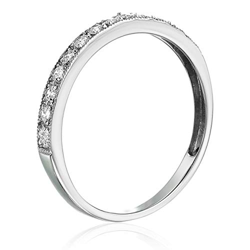 Vir Jewels 1/4 Carat (Ctw) Diamond Wedding Anniversary Band For Women, Half Eternity Round Diamond Engagement Ring 14K White Gold Prong Set With Milgrain 0.25 Cttw, Size 7 #TOP2
