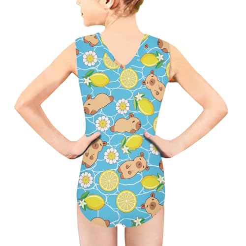 Image of INSTANTARTS Gymnastics Leotards Girl Dinosaur Dancewear Activewear Quick Dry