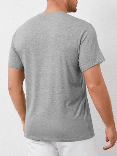 ZDC Mens Short Sleeve Shirts Summer Casual Crew Neck T Shirts Classic Basic Tee Grey — view 2