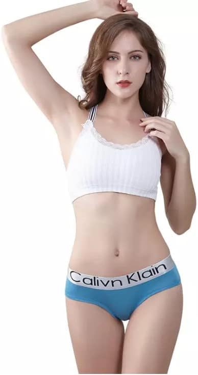 Wave FashionCailan Kalai Women's Modern Cotton Printed Mid Rise Bikini with Broad Band