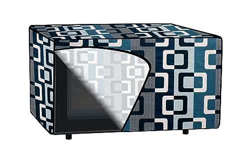 Image of The Furnishing Tree PVC Waterproof Microwave Oven Cover Compatible for Whirlpool 20 L Solo Magicook Classic-Knob Lattice Pattern Blue