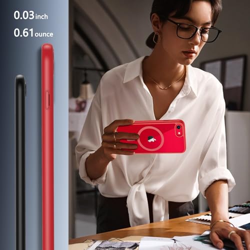 Coque iPhone SE 3 antichoc rouge évitant la casse de l'écran