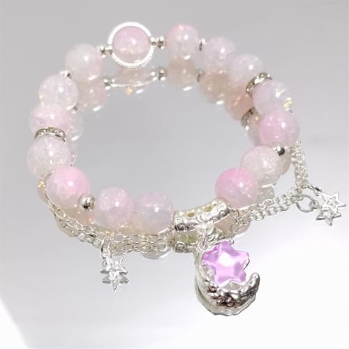 4PC Star Crystal Bracelets, Crystal Stone Beaded Bracelet Star Charm Bracelet Handmade Jewelry Birthday Gift for Women2