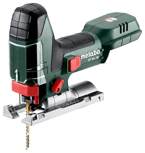 metabo Akku-Stichsäge ST 18 L 90-18 V, 90 mm Schnitttiefe, 3.000/min Hubzahl - LED-Licht, werkzeugloser Sägeblattwechsel, Quick-System, Wiederanlaufschutz - Ohne Akku und Ladegerät