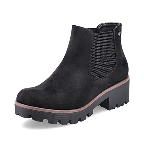 Rieker Women's Acorn Chelsea Boots 8.5 Medium Black Micro Suede