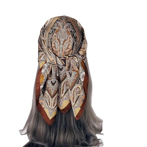 Image of 2Pcs Silk Scarf for Women, Stylish Satin Scarf for Women, 70x70cm Square Head Scarf, Elegant Scarf for Office, Travel, Casual Wear
