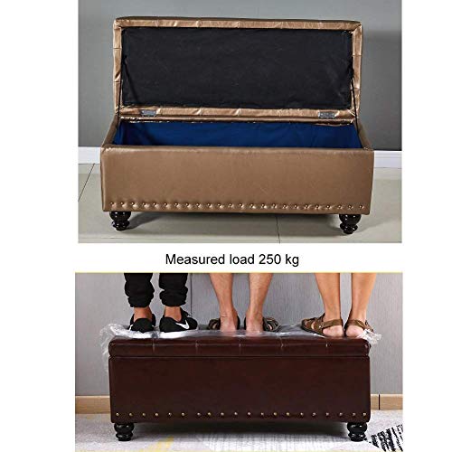 Pouf de rangement rectangulaire multifonctionnel 60 x 40 x 43 cm - 7