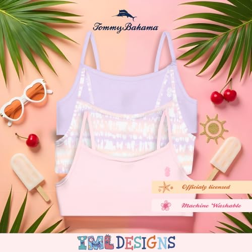 Tommy Bahama Girls Bralette 3-Pack - Soft, Breathable Cotton, Tag-Free Comfort, Training Sports Bra Set for Kids and Teens2