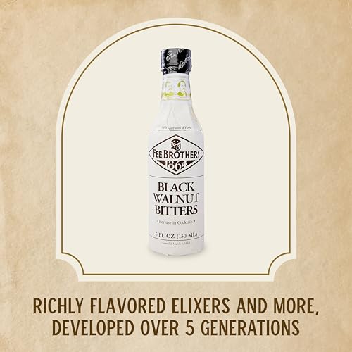 Fee Brothers | Black Walnut Bitters | 150 ml | für Cocktails & Longdrinks | für besondere Würze und Raffinesse | herbes Aroma nach Walnüssen | herber & leicht bitterlicher Geschmack nach Walnuss