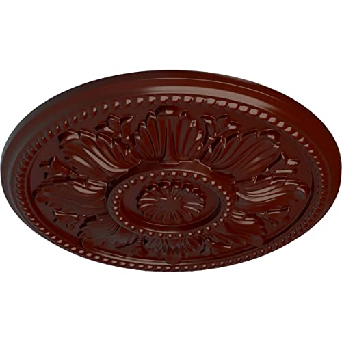 Image of Ekena Millwork CM18EDBMF Edinburgh Ceiling Medallion, 18 inch OD x 1 3 /4 P, Brushed Mahogany