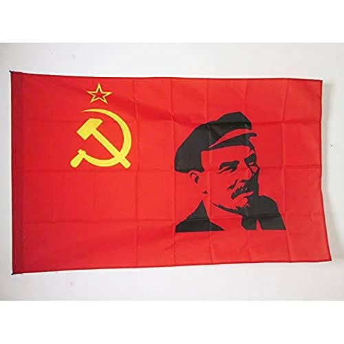 AZ FLAG, USSR with Lenin Flag, 3x5 Ft, Soviet Union communist Banner with Sleeve, 100% Polyester, Fade Resistant