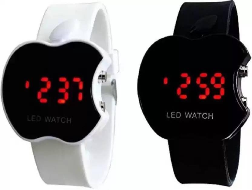 QALIBA Digital Watch - for Boys & Girls New Combo Digital Set of 2 Cut Apple Shape White Colour Silicon (B0CHK57H5F) Amazon Price History, Amazon Price Tracker