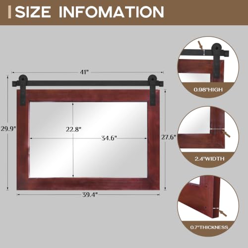 Image of COGOOD Farmhouse Bathroom Mirrors for Over Sink - 30 x 41 Espresso