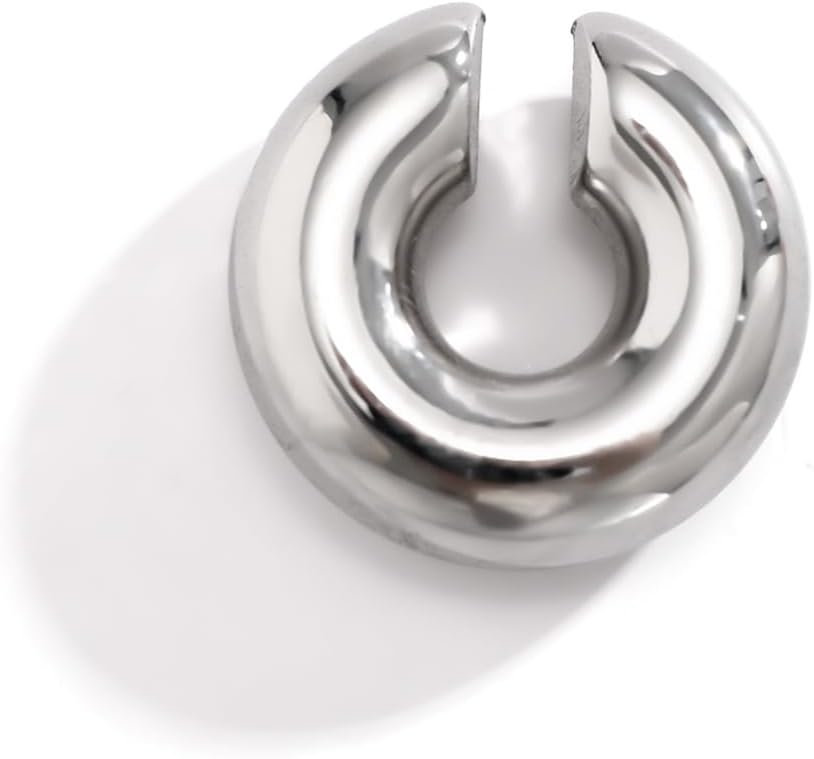 4 Pcs Chunky Gold Silver Ear Cuff for Women Non Piercing Clip On Cartilage Wrap Cuff Earrings Thick Ear Cuff for Women