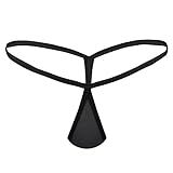 FEESHOW Women's Sexy Tear Drop G-String Thongs T Back Panty Sheer Underwear Black one Size