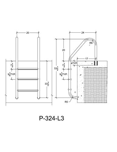 SAFTRON P-324-L3-W 3 Step High Impact Polymer Finish Inground Pool Ladder, White