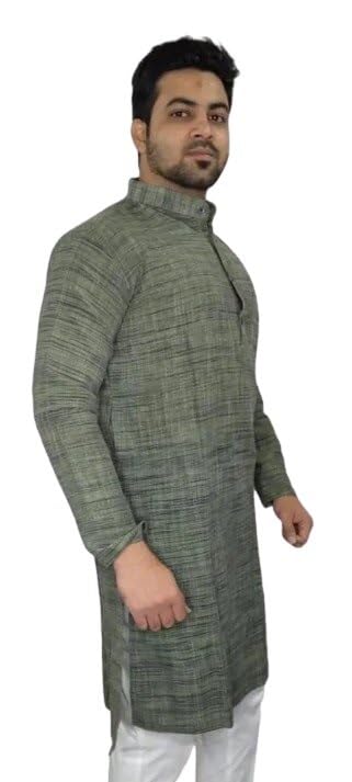 Image of Men Casual Ethnic Kurta Long Sleeve Regular Fit Traditional Comfortable Daily Outfit