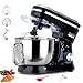 Household Stand Mixer with 6.5 Quart Bowl, Electric Food Mixer 10+p Speeds 660W, Kitchen Tilt-Head Bread Dough and Cake Mixers with Dough Hook, Whisk, Beater, Splash Guard and Egg Separator (Black)