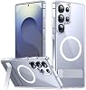 Funda SPIDERCASE para Samsung Galaxy S25 Ultra, con Soporte Integrado, Transparente | Magnética [3 Posiciones de Soporte] Soporte Invisible | Cristal Transparente | Protección contra Caídas Grado Militar | Fina a Prueba de Golpes 2