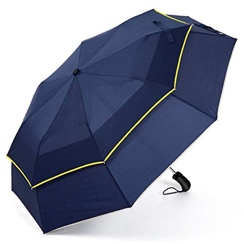 FGVBC Repel Reverse Folding Inverted Umbrella mit 2-lagigem Teflon-Baldachin mit verstärkten Glasfaser-Rippen Cover