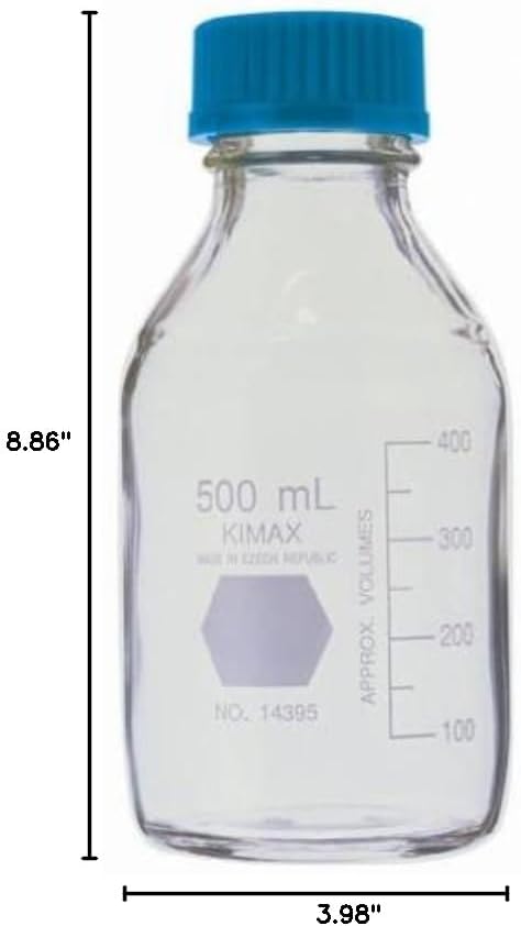 Kimax GL 45 Media/Storage Bottles, 1000mL; With blue cap