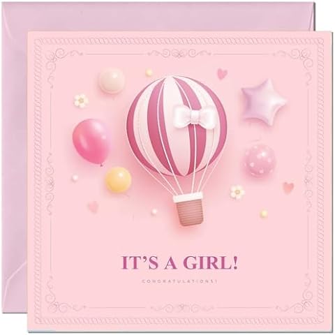 It's a Girl Baby Shower Greeting Card Cover