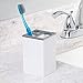 MetroDecor mDesign Bath Accessory Set for Vanity Countertops, Cabinets - Set of 4, White/Brushed
