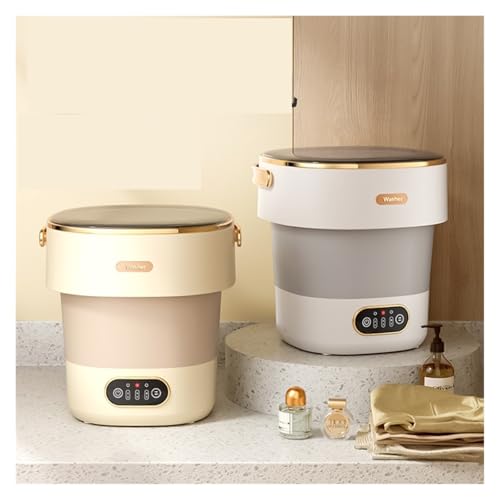 Portable Washer, Portable Washing Machine, Light Luxury 13L Foldable Washer and Dryer, Small Washing Machine for Underwear,for Apartments, Homes, and Dorms(Khaki)